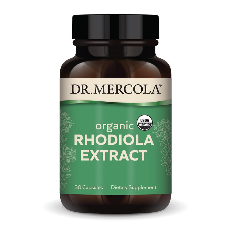 Dr. Mercola Rhodiola Extract, 30 Servings (30 Capsules), Dietary Supplement, Supports Mood and Stress Management, Non-GMO, Certified USDA Organic - Image 1